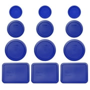 Pyrex Replacement Lid 3 7202-PC 1-Cup 3 7200-PC 2-Cup, 3 7201-PC 4-Cup, and 3 7210-PC 3-Cup Cadet Blue Storage Cover Combo, Bowls Sold Separately