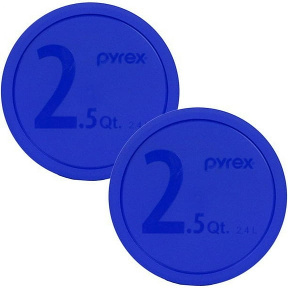 Pyrex Replacement Lid 325-PC Blue Plastic Round Cover (2-Pack) for Pyrex 325 2.5-Qt Bowl (Sold Separately)