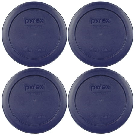 Pyrex Replacement Lid 7200-PC Blue Round Plastic Cover (4-Pack) for Pyrex 7200 2-Cup Bowl (Sold Separately)