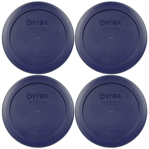 Pyrex Replacement Lid 7200-PC Blue Round Plastic Cover (4-Pack) for Pyrex 7200 2-Cup Bowl (Sold Separately)