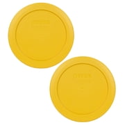 Pyrex Replacement Lid 7200-PC Butter Yellow Plastic Cover 2-Pack for Pyrex 7200 2-Cup Bowl (Sold Separately)