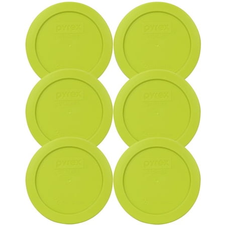 Pyrex Replacement Lid 7200-PC Edamame Green Plastic Cover for Pyrex 7200 2-Cup Bowl (Sold Separately) (6-Pack)