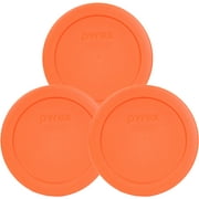 Pyrex Replacement Lid 7200-PC Orange Round Plastic Cover (3-Pack) for Pyrex 7200 2-Cup Bowl (Sold Separately)