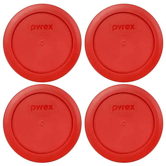 Pyrex 7200-PC 2 Cup Poppy Red Lid (4-Pack) - Made in the USA