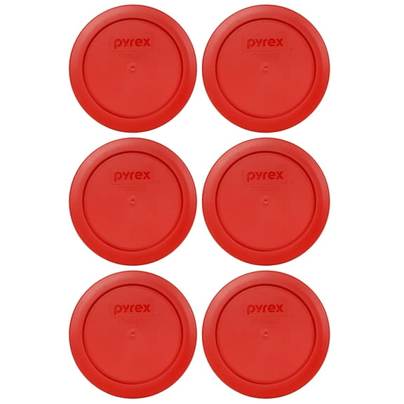 Pyrex 7200-PC 2 Cup Poppy Red Lid (6-Pack) - Made in the USA
