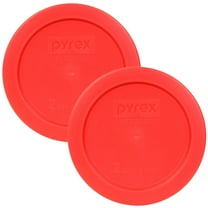 Pyrex Replacement Lid 7200-PC Red Round Plastic Cover (2-Pack) for Pyrex 7200 2-Cup Bowl (Sold Separately)