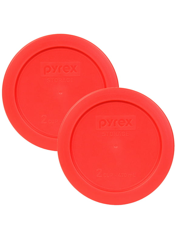 Pyrex Replacement Lid 7200-PC Red Round Plastic Cover (2-Pack) for Pyrex 7200 2-Cup Bowl (Sold Separately)