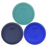 Pyrex Replacement Lid 7201-PC (1) Turquoise, (1) Cobalt Blue & (1) Navy Blue Covers (3-Pack) for Pyrex 7201 4-Cup Bowl (Sold Separately)