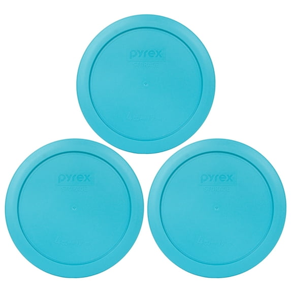 Pyrex Replacement Lid 7201-PC 4-Cup Surf Blue Plastic Cover 3-Pack for Pyrex 7201 Bowl (Sold Separately)