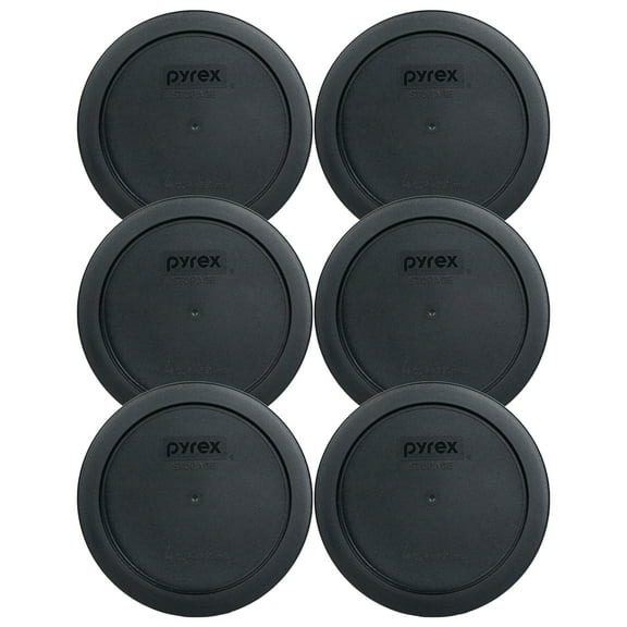 Pyrex Replacement Lid 7201-PC Black Round Plastic Cover (6-Pack) for Pyrex 7201 4-Cup Bowl (Sold Separately)