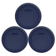 Pyrex Replacement Lid 7201-PC Blue Round Plastic Cover (3-Pack) for Pyrex 7201 4-Cup Bowl (Sold Separately)