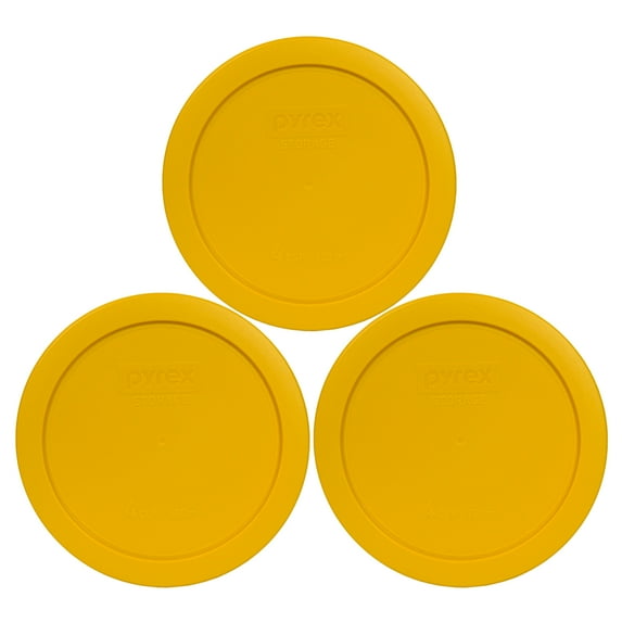 Pyrex Replacement Lid 7201-PC Butter Yellow Plastic Cover (3-Pack) for Pyrex 7201 4-Cup Bowl (Sold Separately)