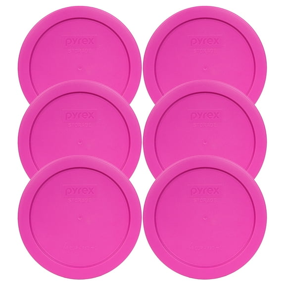 Pyrex Replacement Lid 7201-PC Pink Round Plastic Cover (6-Pack) for Pyrex 7201 4-Cup Bowl (Sold Separately)