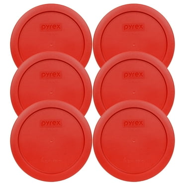 Pyrex Replacement Lid 7201-PC Poppy Red Round Plastic Cover (6-Pack) for Pyrex 7201 4-Cup Bowl (Sold Separately)