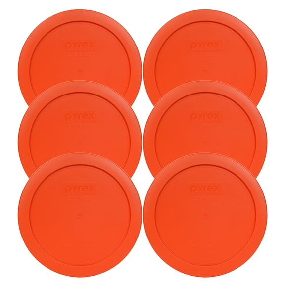 Pyrex Replacement Lid 7201-PC Pumpkin Orange Round Plastic Cover (6-Pack)