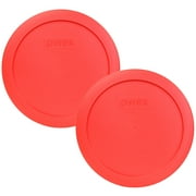 Pyrex Replacement Lid 7201-PC Red Round Cover (2-Pack) for Pyrex 7201 4-Cup Bowl (Sold Separately)