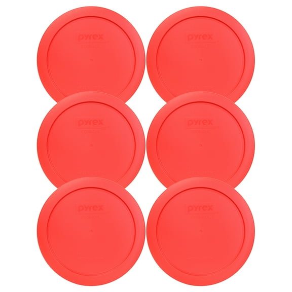 Pyrex Replacement Lid 7201-PC Red Round Plastic Cover (6-Pack) for Pyrex 7201 4-Cup Bowl (Sold Separately)