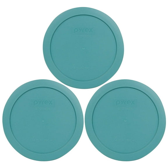 Pyrex Replacement Lid 7201-PC Turquoise Plastic Cover (3-Pack) for Pyrex 7201 4-Cup Bowl (Sold Separately)