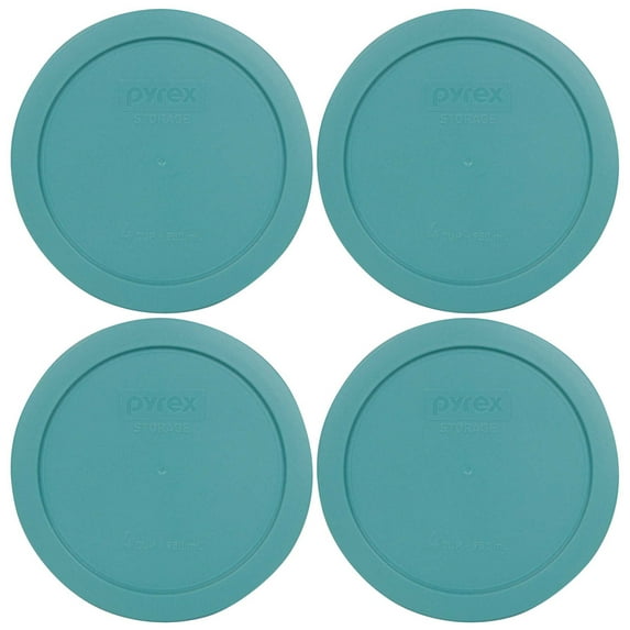 Pyrex Replacement Lid 7201-PC Turquoise Plastic Cover (4-Pack) for Pyrex 7201 4-Cup Bowl (Sold Separately)