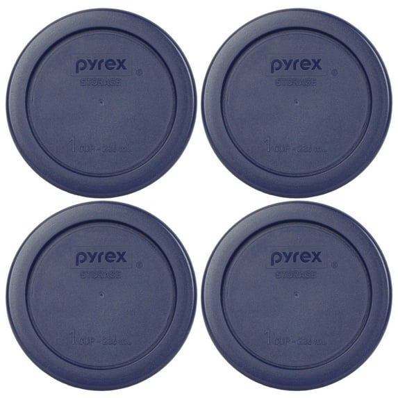 Pyrex Replacement Lid 7202-PC Dark Blue Round Cover (4-Pack) for Pyrex 7202 1-Cup Bowl (Sold Separately)