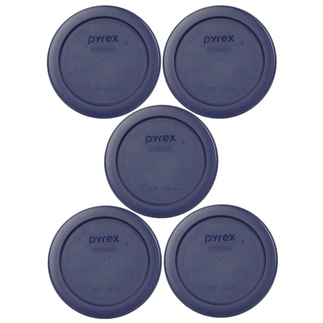 Pyrex Replacement Lid 7202PC Dark Blue Round Cover (5Pack) for Pyrex