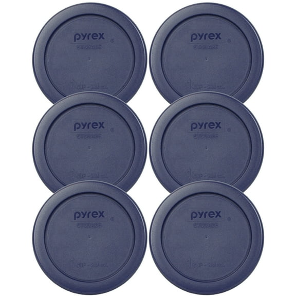 Pyrex Replacement Lid 7202-PC Dark Blue Round Cover (6-Pack) for Pyrex 7202 1-Cup Bowl (Sold Separately)