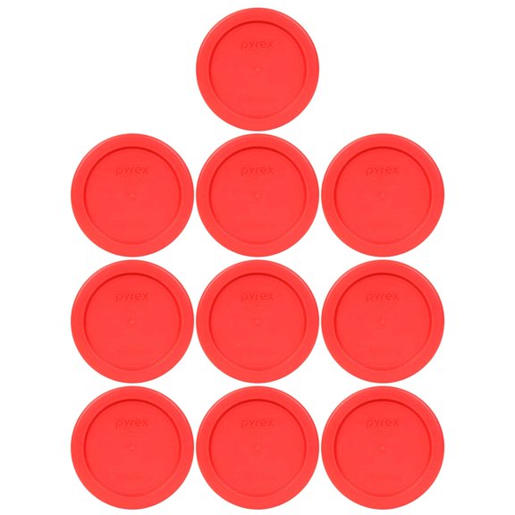 Pyrex Replacement Lid 7202-PC Red Round Cover (10-Pack) for Pyrex 7202 1-Cup Bowl (Sold Separately)