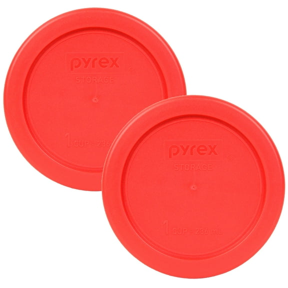 Pyrex Replacement Lid 7202-PC Red Round Cover (2-Pack) for Pyrex 7202 1-Cup Bowl (Sold Separately)