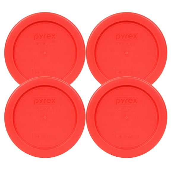 Pyrex Replacement Lid 7202-PC Red Round Cover (4-Pack) for Pyrex 7202 1-Cup Bowl (Sold Separately)