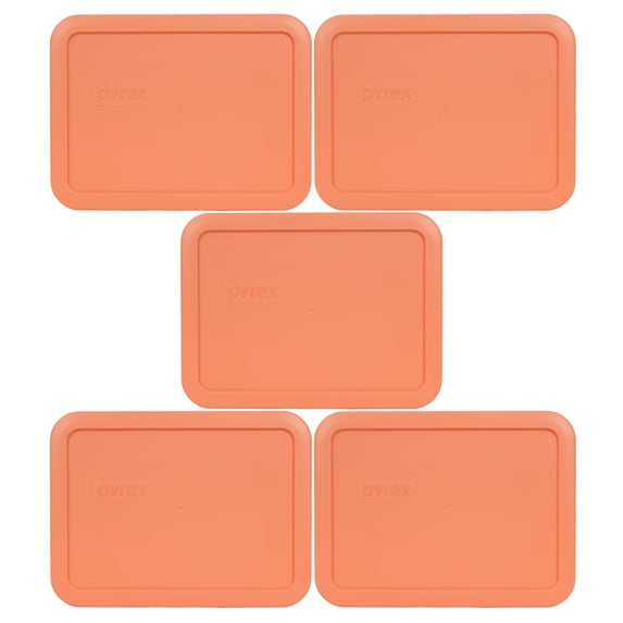 Pyrex Replacement Lid 7210-PC Bahama Sunset Light Orange Rectangle Cover (5-Pack) for Pyrex 7210 3-Cup Dish (Sold Separately)