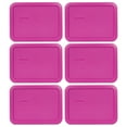thumbnail image 1 of Pyrex Replacement Lid 7210-PC Berry Pink Rectangle Cover 6-Pack for Pyrex 7210 3-Cup Dish (Sold Separately), 1 of 2