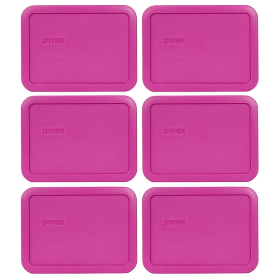 Pyrex Replacement Lid 7210-PC Berry Pink Rectangle Cover 6-Pack for Pyrex 7210 3-Cup Dish (Sold Separately)