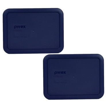 Pyrex Replacement Lid 7210-PC Blue Rectangle Cover (2-Pack) for Pyrex 7210 3-Cup Dish (Sold Separately)
