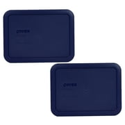 Pyrex Replacement Lid 7210-PC Blue Rectangle Cover 2-Pack for Pyrex 7210 3-Cup Dish Sold Separately