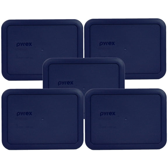 Pyrex Replacement Lid 7210-PC Blue Rectangle Cover (5-Pack) for Pyrex 7210 3-Cup Dish (Sold Separately)