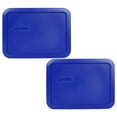 thumbnail image 1 of Pyrex Replacement Lid 7210-PC Cadet Blue Rectangle Cover (2-Pack) for Pyrex 7210 3-Cup Dish (Sold Separately), 1 of 2