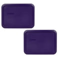 thumbnail image 1 of Pyrex Replacement Lid 7210-PC Purple Rectangle Cover 2-Pack for Pyrex 7210 3-Cup Dish (Sold Separately), 1 of 2