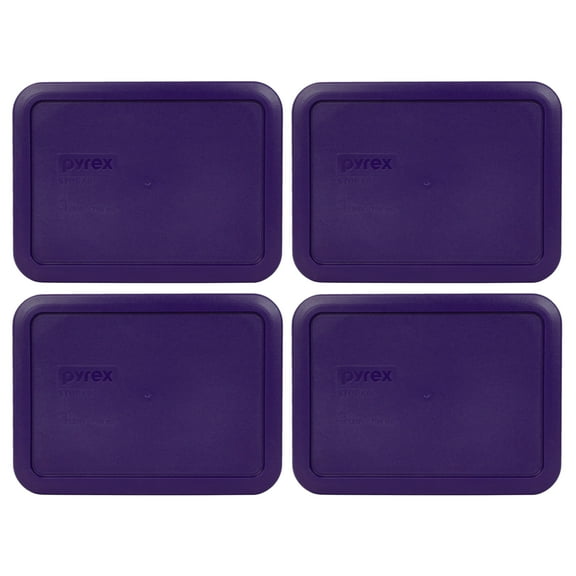 Pyrex Replacement Lid 7210-PC Purple Rectangle Cover 4-Pack for Pyrex 7210 3-Cup Dish (Sold Separately)
