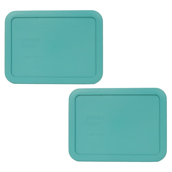 Pyrex Replacement Lid 7210-PC Turquoise Rectangle Cover 2-Pack for Pyrex 7210 3-Cup Dish (Sold Separately)