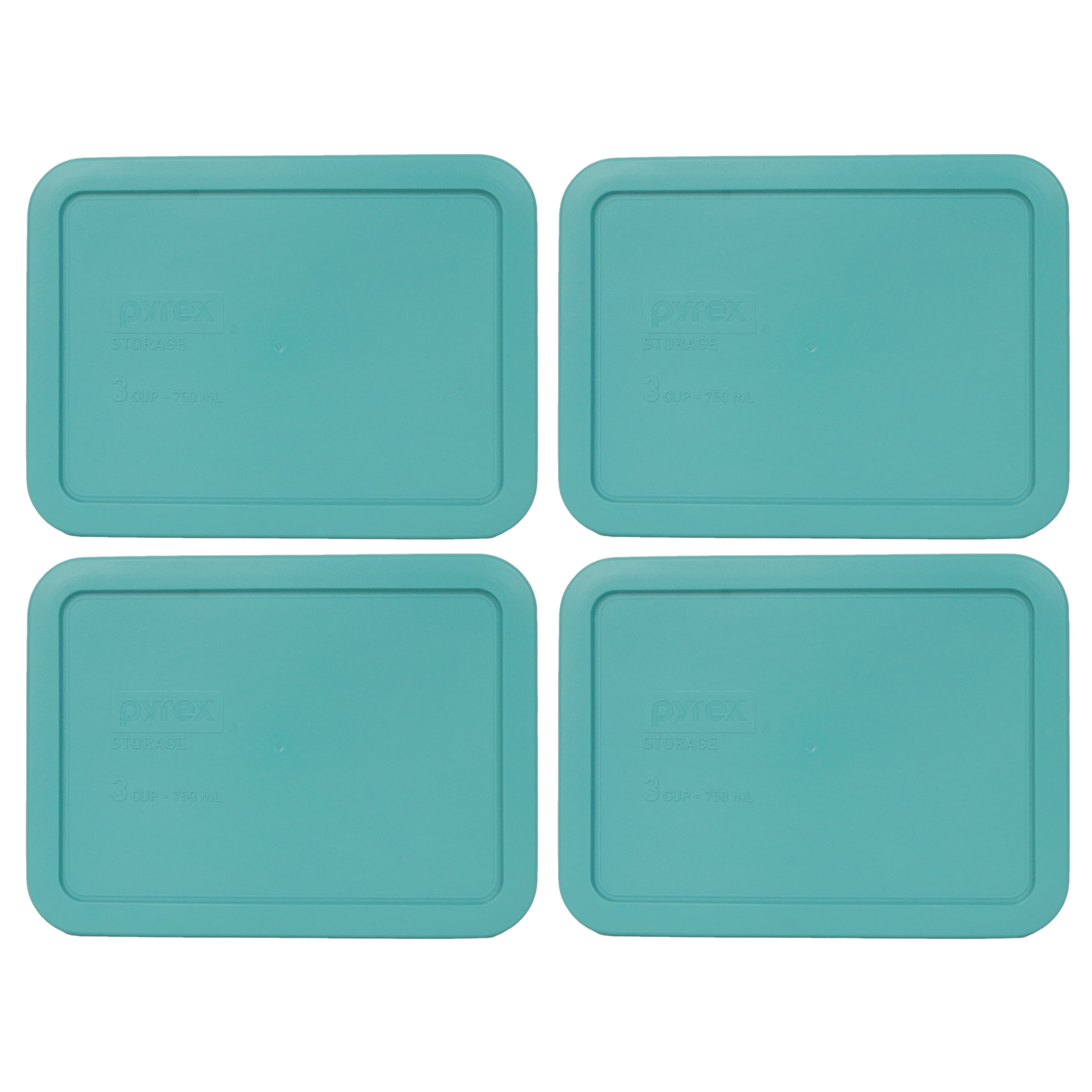 Pyrex Replacement Lid 7210PC Turquoise Rectangle Cover 4Pack for