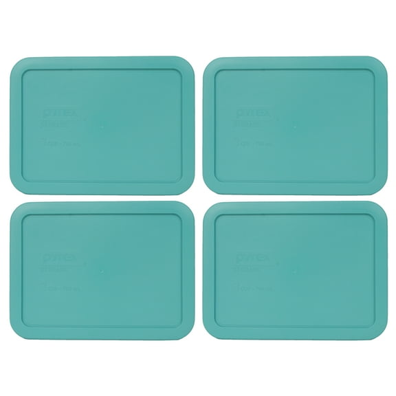 Pyrex Replacement Lid 7210-PC Turquoise Rectangle Cover 4-Pack for Pyrex 7210 3-Cup Dish (Sold Separately)