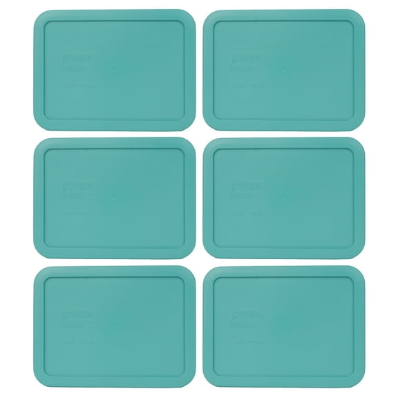 Pyrex Replacement Lid 7210-PC Turquoise Rectangle Cover 6-Pack for Pyrex 7210 3-Cup Dish (Sold Separately)