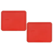 Pyrex Replacement Lid 7212-PC 11-Cup Red Rectangle Cover (2-Pack) for Pyrex 7212 Dish (Sold Separately)