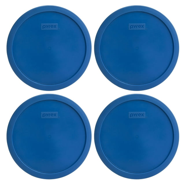 4Pack 3Cup 7401PC Pyrex Replacement Lid, Lake Blue Round Cover for
