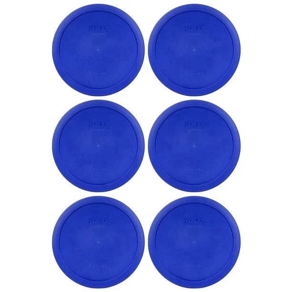 Pyrex 7402-PC Cadet Blue Food Storage Replacement Lid (This Lid Fits the Pyrex 7402 6-Cup SCULPTED MIXING BOWL and 7203 7-Cup Glass Bowl) (6-Pack)