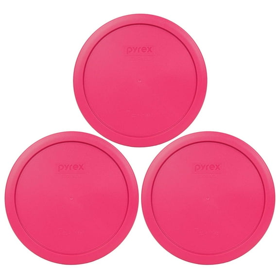 Pyrex Replacement Lid 7402-PC Fuchsia Round Plastic Covers (3-Pack)