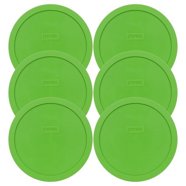 Pyrex 7200-PC 2-Cup Bowl Replacement Lid, Edamame Green Plastic Cover, 6-Pack, BPA-Free, Dishwasher Safe, Made in USA