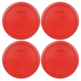 thumbnail image 1 of Pyrex Replacement Lid 7402-PC Poppy Red Round Cover 4-Pack for Pyrex 7402 7-Cup Bowl (Sold Separately), 1 of 2