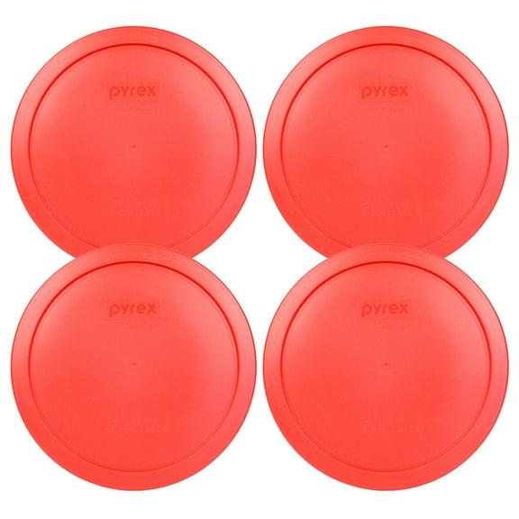 Pyrex Replacement Lid 7402-PC Red Round Cover (4-Pack) for Pyrex 7402 7-Cup Bowl (Sold Separately)