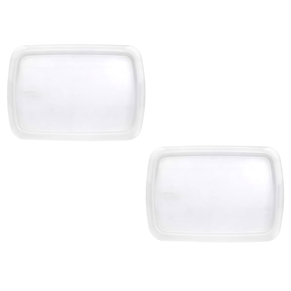 Pyrex Replacement Lid C-233-PC 3-Qt Clear Plastic Rectangle Cover 2-Pack for Pyrex C-233 Glass Dish (Sold Separately)